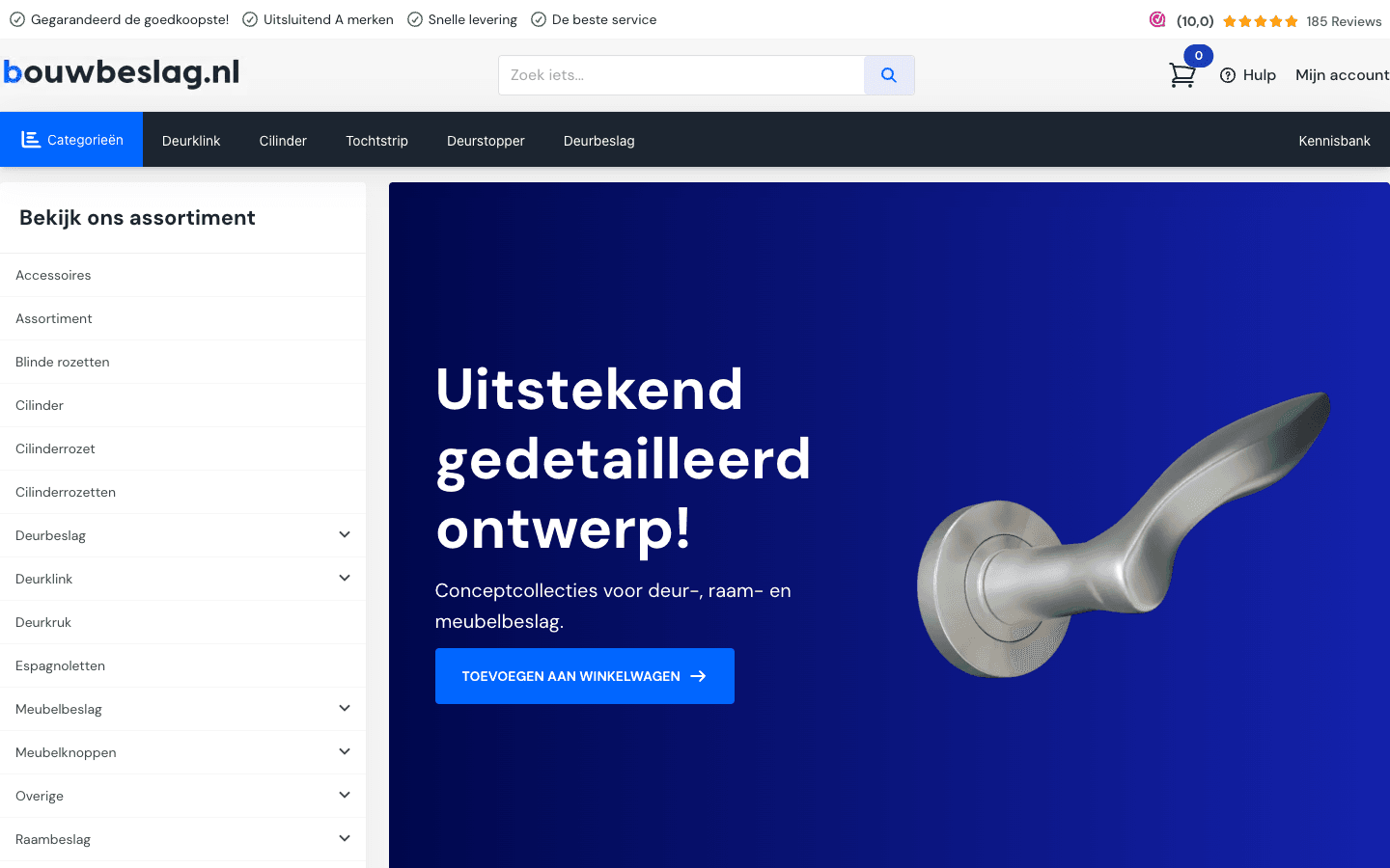 Bouwbeslag headless hardware e-commerce storefront