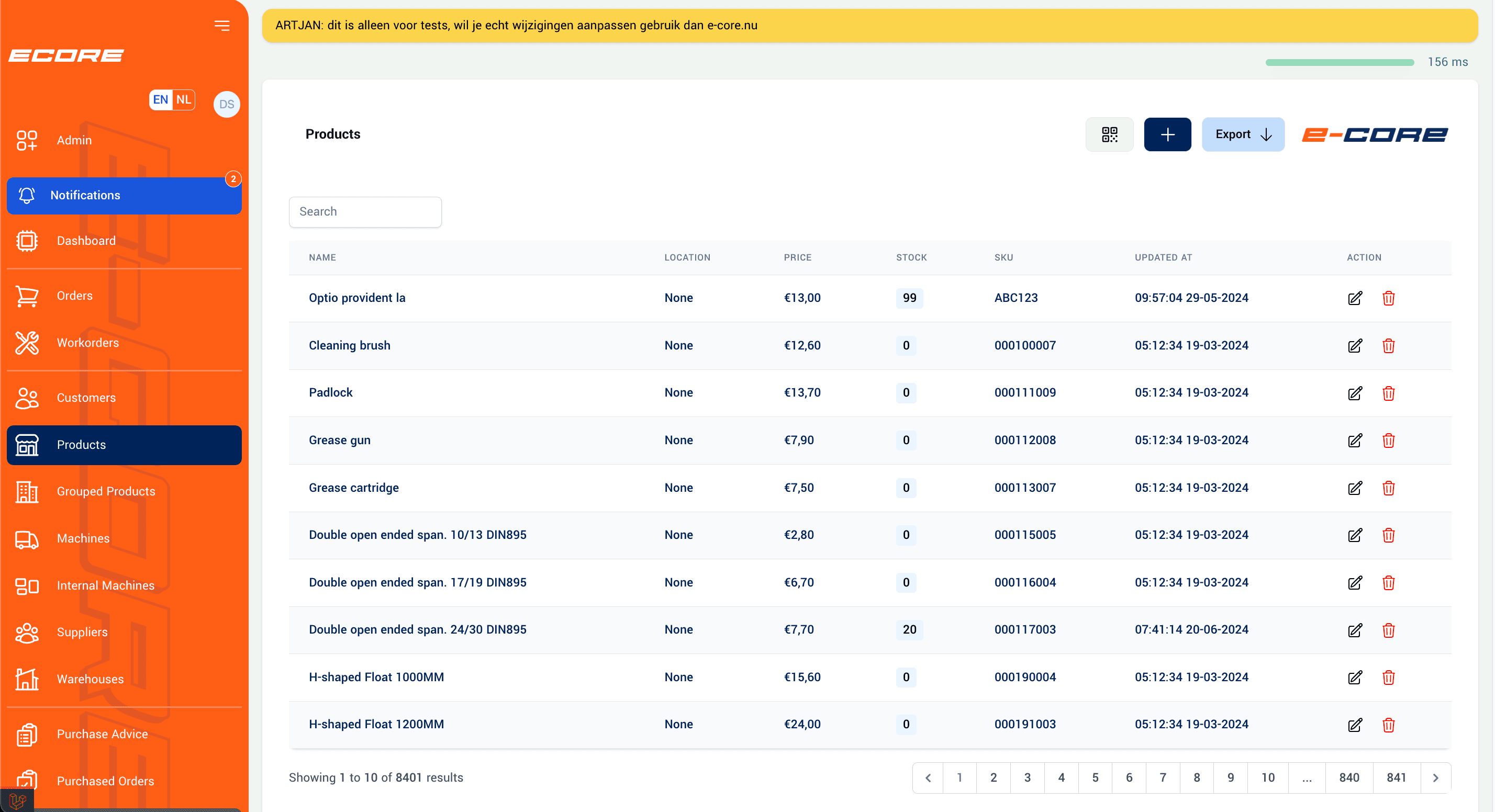 Ecore operations platform product catalogue interface